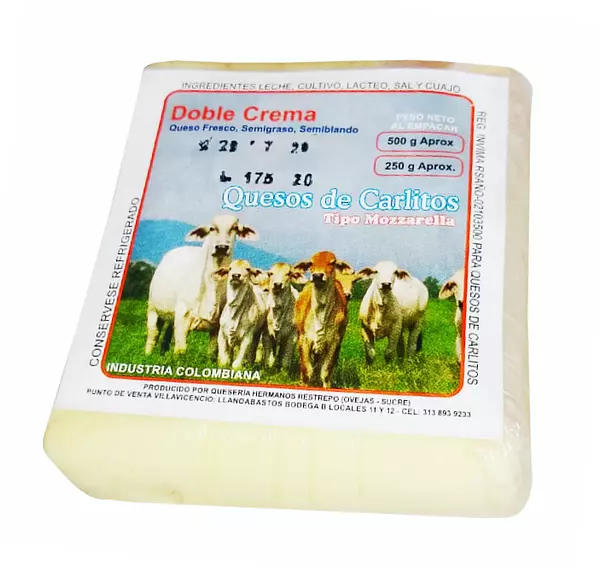 Queso Doble Crema Carlitos (Tajado)