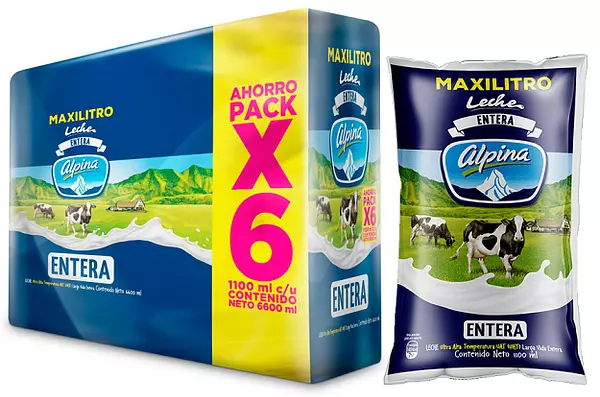 Leche Entera Alpina (Maxiltro) 1100 Ml X 6 Und